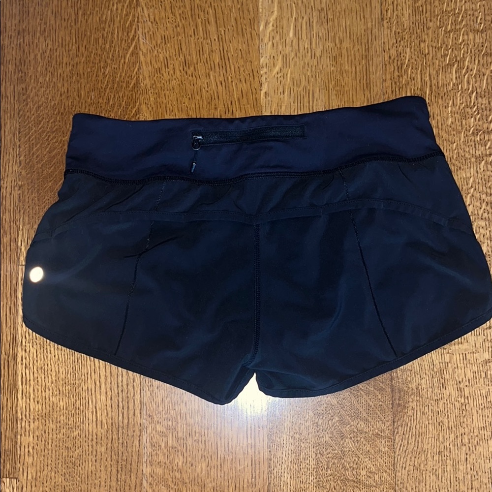 Lululemon Black Lined Super Short Running Shorts Sz 4